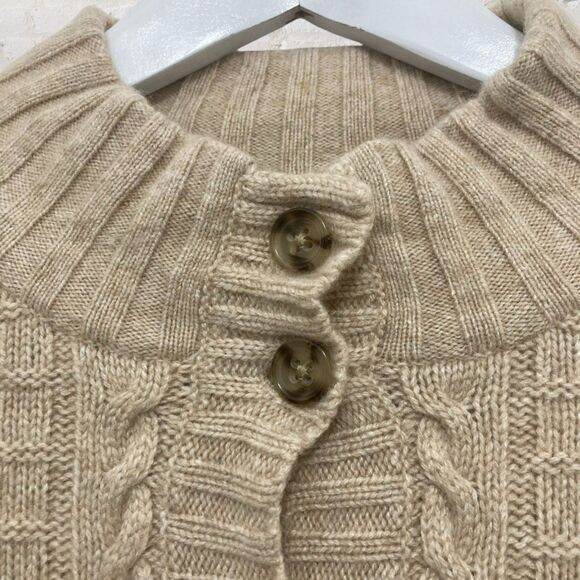 Banana Republic Cable Knit Cardigan S Cashmere Wool Tan - Picture 5 of 16